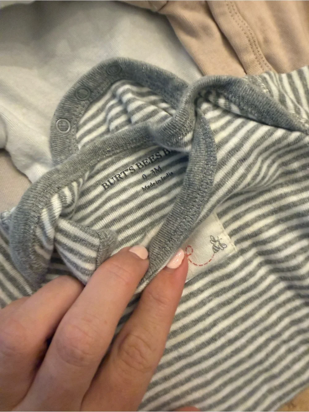 Neutral Striped and Solid Baby Onesie Set - Soft Blue, White, Cream & Green